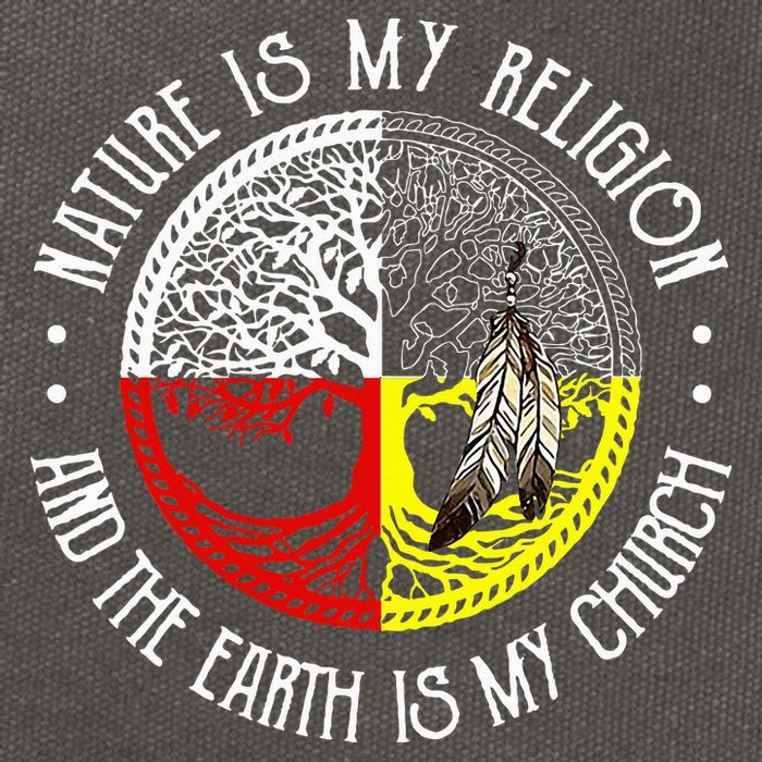 Nature is My Religion and The Earth is My Church Cotton Canvas Backpack