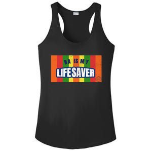 Na Is My Lifesaver Pop Art Narcotics Anonymous Aa Funny Gift Ladies PosiCharge Competitor Racerback Tank