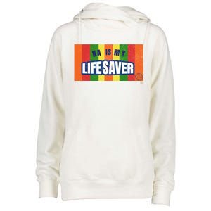 Na Is My Lifesaver Pop Art Narcotics Anonymous Aa Funny Gift Womens Funnel Neck Pullover Hood