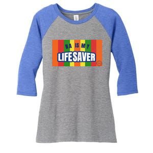 Na Is My Lifesaver Pop Art Narcotics Anonymous Aa Funny Gift Women's Tri-Blend 3/4-Sleeve Raglan Shirt