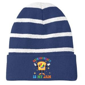 Neurodiversity Is MyJam Autism Awareness Special Education Striped Beanie with Solid Band