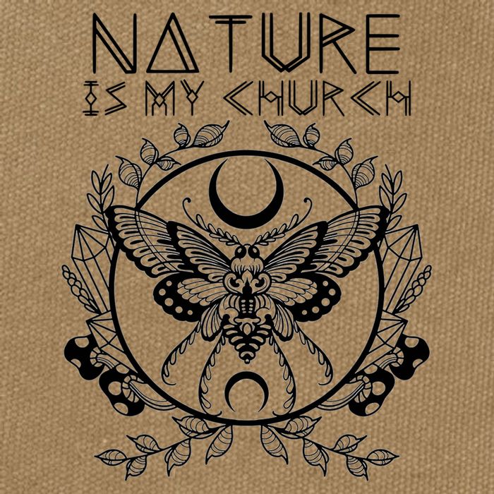 Nature Is My Church Moon Moth Witchcraft Wiccan Witch Cotton Canvas Backpack