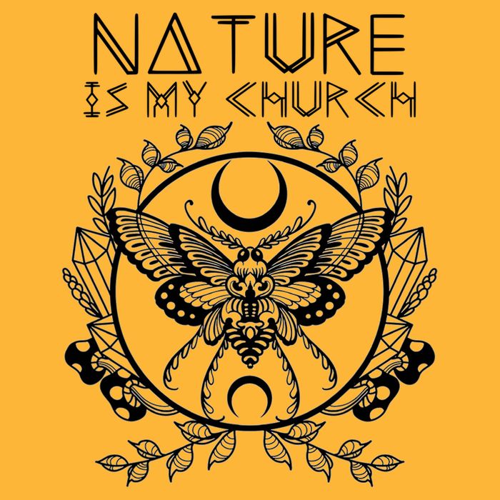 Nature Is My Church Moon Moth Witchcraft Wiccan Witch Sustainable Knit Beanie