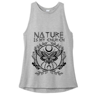 Nature Is My Church Moon Moth Witchcraft Wiccan Witch Ladies PosiCharge Tri-Blend Wicking Tank
