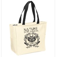 Nature Is My Church Moon Moth Witchcraft Wiccan Witch Zip Tote Bag