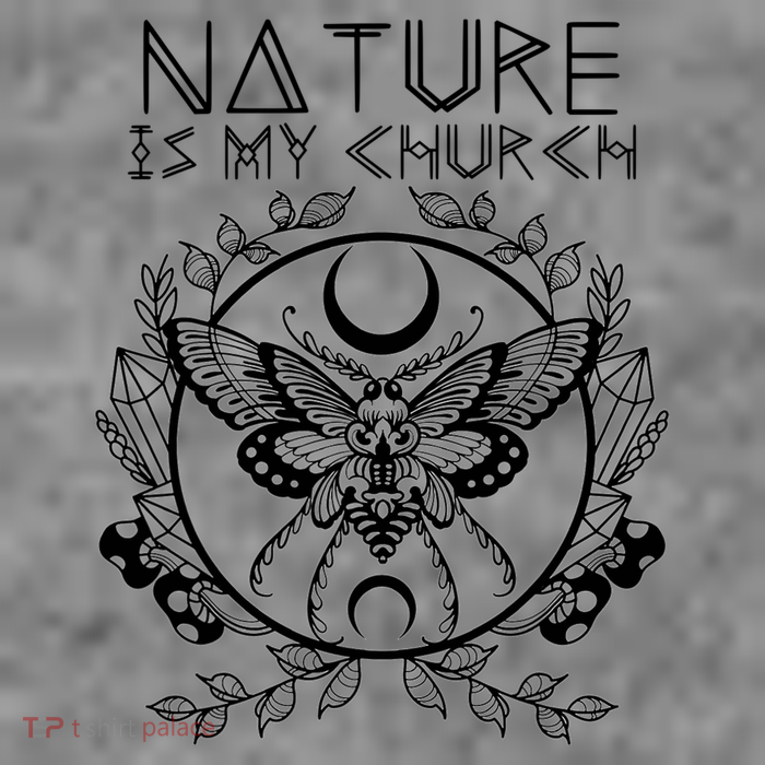 Nature Is My Church Moon Moth Witchcraft Wiccan Witch Tall Sweatshirt