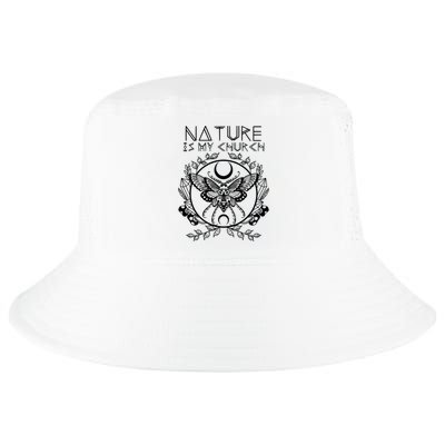 Nature Is My Church Moon Moth Witchcraft Wiccan Witch Cool Comfort Performance Bucket Hat