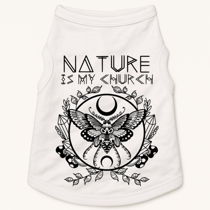 Nature Is My Church Moon Moth Witchcraft Wiccan Witch Doggie Tank
