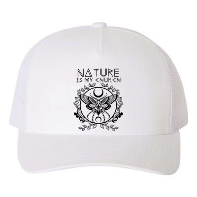 Nature Is My Church Moon Moth Witchcraft Wiccan Witch Yupoong Adult 5-Panel Trucker Hat