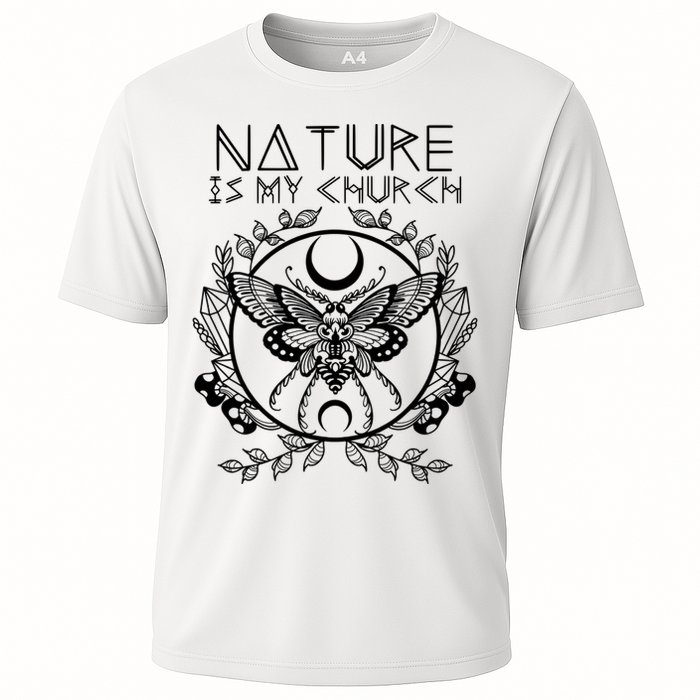 Nature Is My Church Moon Moth Witchcraft Wiccan Witch Performance Shirt