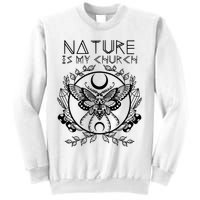 Nature Is My Church Moon Moth Witchcraft Wiccan Witch Sweatshirt