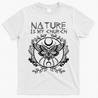 Nature Is My Church Moon Moth Witchcraft Wiccan Witch T-Shirt