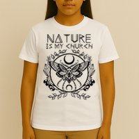 Nature Is My Church Moon Moth Witchcraft Wiccan Witch T-Shirt