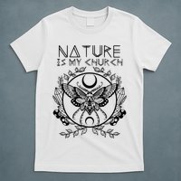 Nature Is My Church Moon Moth Witchcraft Wiccan Witch T-Shirt