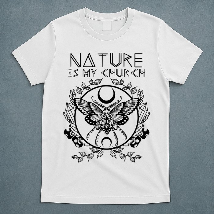 Nature Is My Church Moon Moth Witchcraft Wiccan Witch T-Shirt