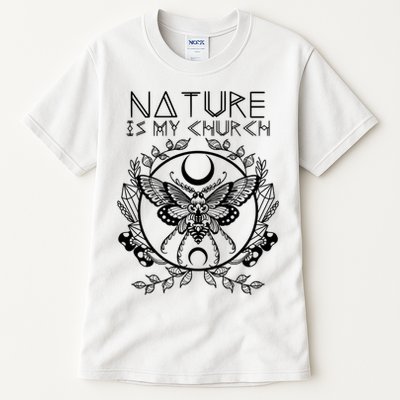 Nature Is My Church Moon Moth Witchcraft Wiccan Witch Tall T-Shirt