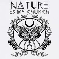 Nature Is My Church Moon Moth Witchcraft Wiccan Witch Button