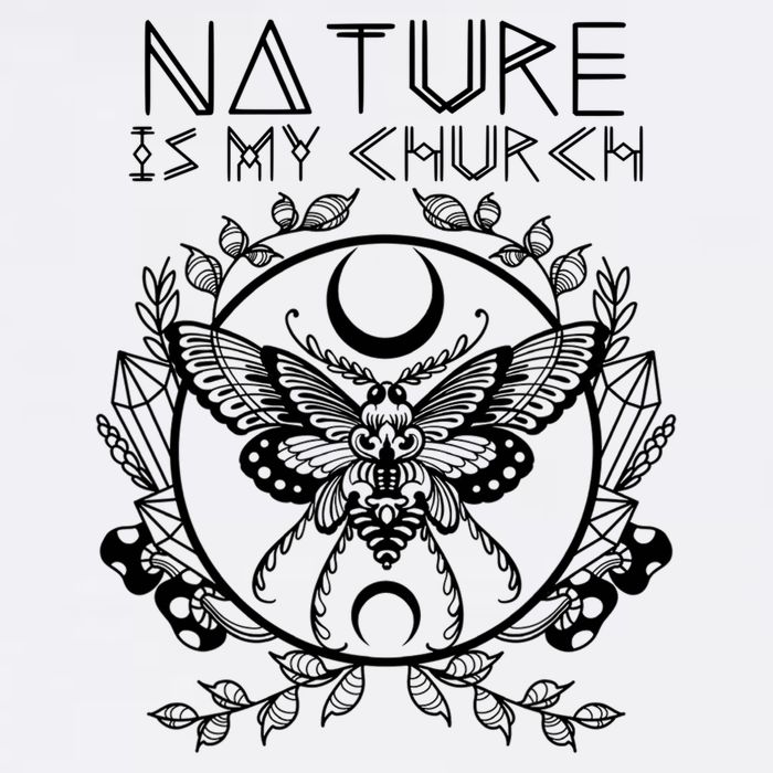 Nature Is My Church Moon Moth Witchcraft Wiccan Witch Button