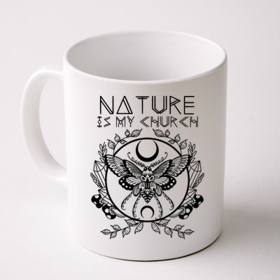 Nature Is My Church Moon Moth Witchcraft Wiccan Witch Mug