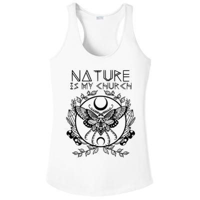 Nature Is My Church Moon Moth Witchcraft Wiccan Witch Ladies PosiCharge Competitor Racerback Tank