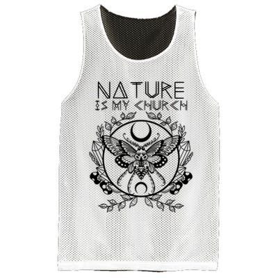 Nature Is My Church Moon Moth Witchcraft Wiccan Witch Mesh Reversible Basketball Jersey Tank
