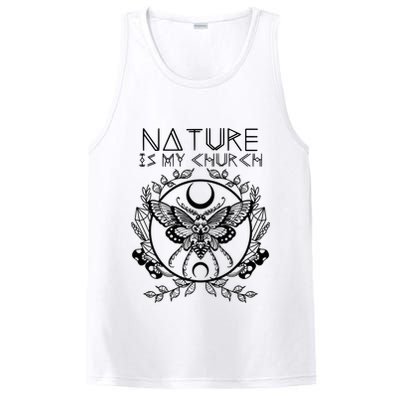 Nature Is My Church Moon Moth Witchcraft Wiccan Witch PosiCharge Competitor Tank