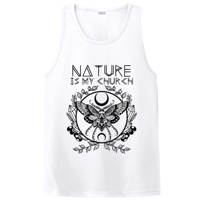 Nature Is My Church Moon Moth Witchcraft Wiccan Witch PosiCharge Competitor Tank