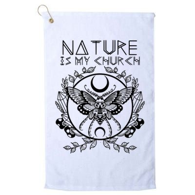 Nature Is My Church Moon Moth Witchcraft Wiccan Witch Golf Towel