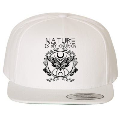 Nature Is My Church Moon Moth Witchcraft Wiccan Witch Wool Snapback Cap