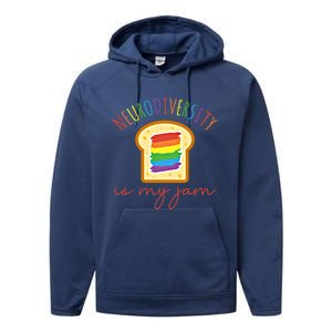 Neurodiversity Is My Jam Embrace Autism Awareness Acceptance Gift Performance Fleece Hoodie