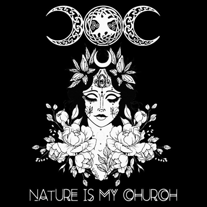 Nature Is My Church Crescent Moon Witchcraft Wiccan Witch Button