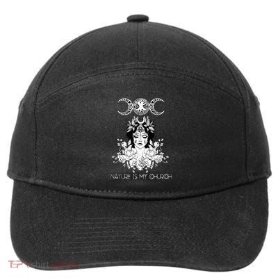 Nature Is My Church Crescent Moon Witchcraft Wiccan Witch 7-Panel Snapback Hat