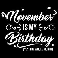 November Is My Birthday Yes The Whole Month Birthday Stripe Pom Pom Beanie