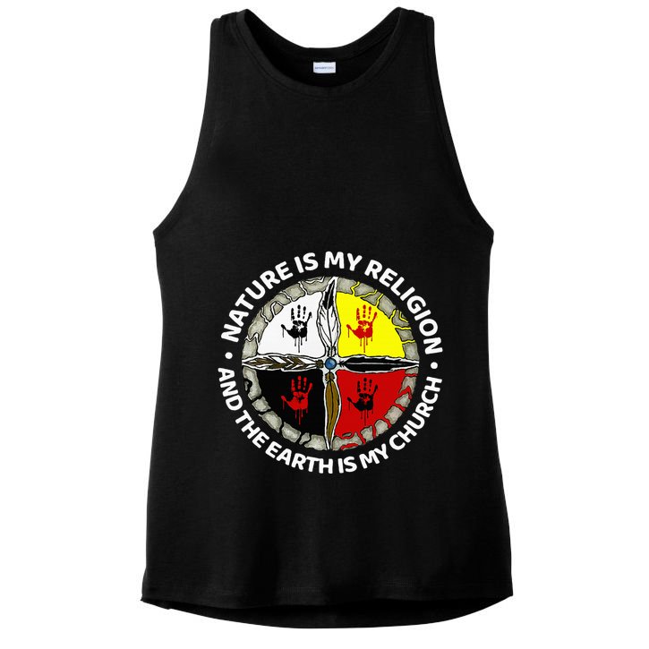 Nature Is My Religion And The Earth Is My Church Ladies PosiCharge Tri-Blend Wicking Tank