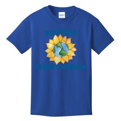 Nature Is My Church Sunflower Earth Day Art Druid Nature Gift Kids T-Shirt