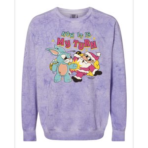 Now It's My Turn Funny Holiday Easter Bunny Santa Colorblast Crewneck Sweatshirt