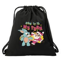 Now It's My Turn Funny Holiday Easter Bunny Santa Drawstring Bag