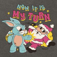 Now It's My Turn Funny Holiday Easter Bunny Santa Cotton Canvas Backpack