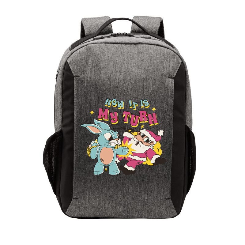 Now It's My Turn Funny Holiday Easter Bunny Santa Vector Backpack