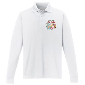 Now It's My Turn Funny Holiday Easter Bunny Santa Performance Long Sleeve Polo