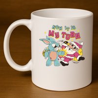 Now It's My Turn Funny Holiday Easter Bunny Santa 11oz C Handle Ceramic Mug