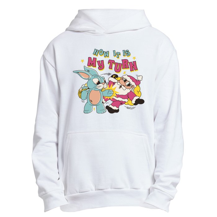 Now It's My Turn Funny Holiday Easter Bunny Santa Urban Pullover Hoodie