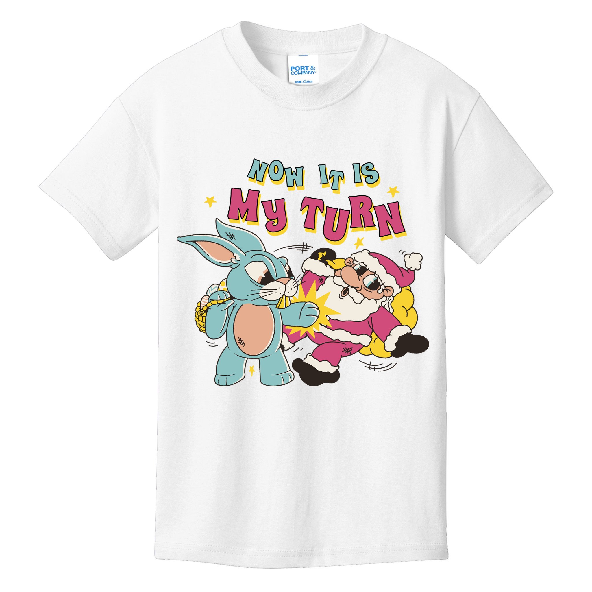 Now It's My Turn Funny Holiday Easter Bunny Santa Kids T-Shirt
