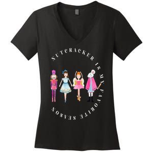 Nutcracker Is My Favorite Season Matching Family Christmas Women's V-Neck T-Shirt