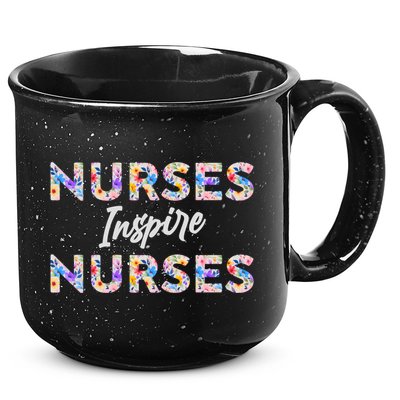 Nurses Inspire Nurses Funny Floral Nurse Quote Gift 15oz Campfire Ceramic Mug