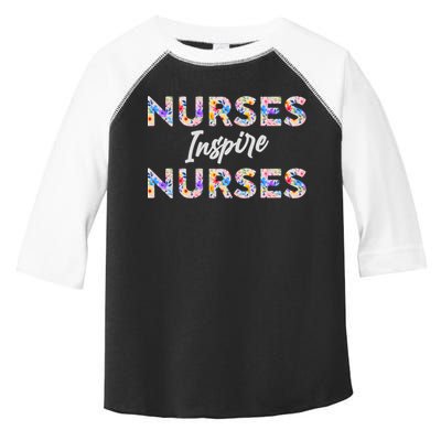 Nurses Inspire Nurses Funny Floral Nurse Quote Gift Toddler Fine Jersey T-Shirt