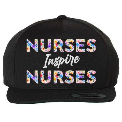 Nurses Inspire Nurses Funny Floral Nurse Quote Gift Wool Snapback Cap