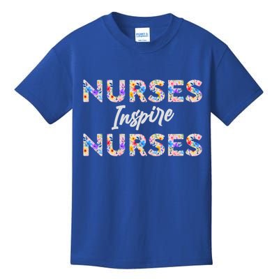 Nurses Inspire Nurses Funny Floral Nurse Quote Gift Kids T-Shirt