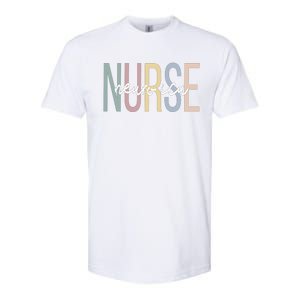 Neuro Icu Nurse Boho Neurology Icu Nurse Gift Softstyle CVC T-Shirt