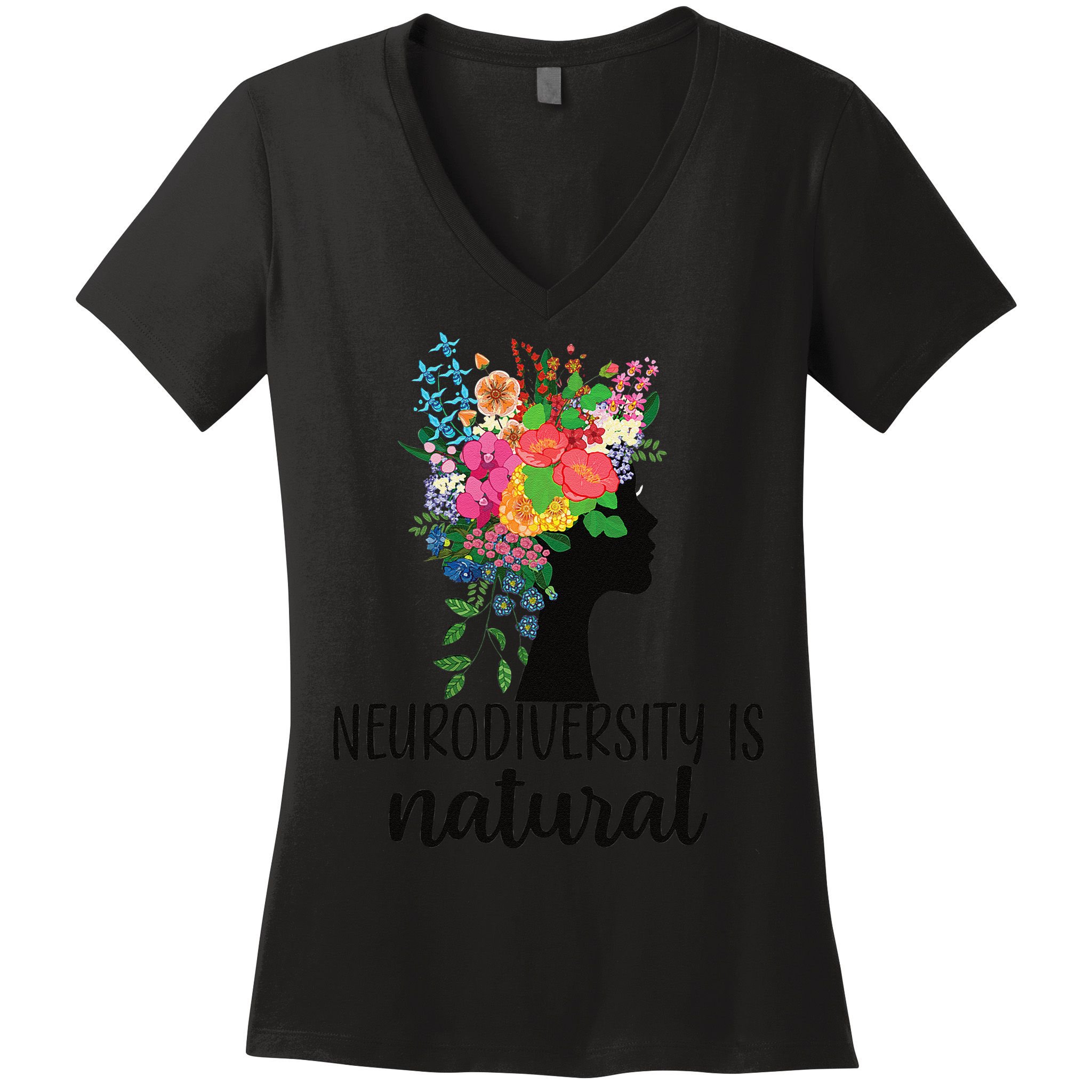 Neurodiversity Is Natural Autism Neurodivergent Women's V-Neck T-Shirt